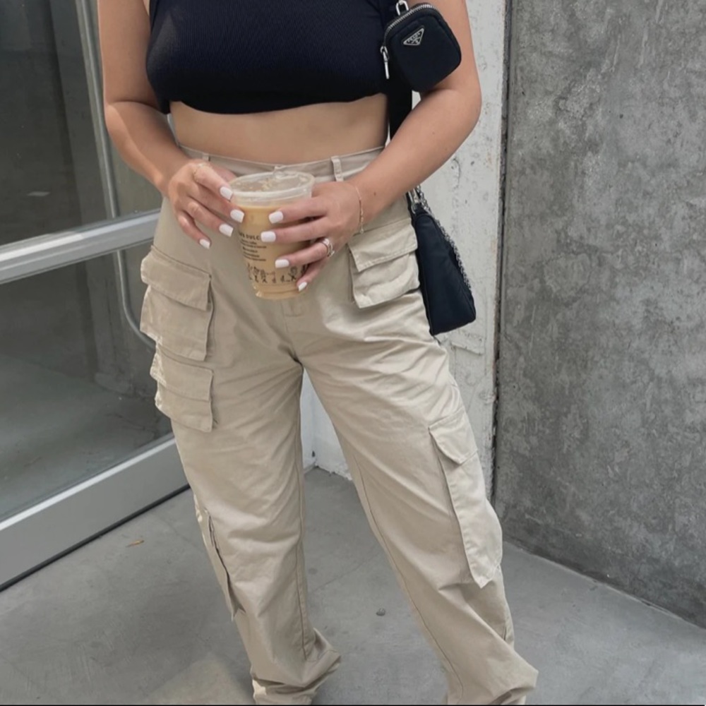 TAN CARGO PANTS